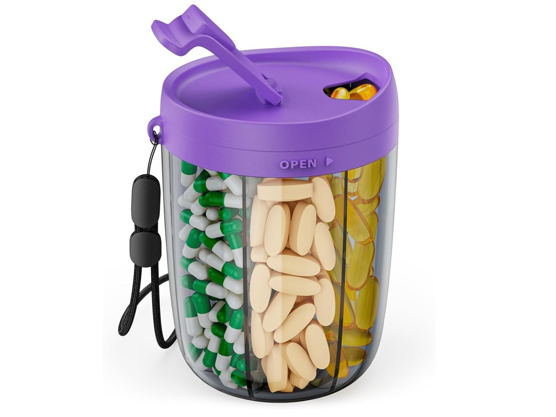 Organizador De Pastillas Chrui 6 Vitaminas Anti-mezcla Sin Bpa (violeta)