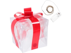 Caja De Regalo Luminosa Con Cinta, Decoración Navideña Reutilizable, No Requiere Pilas.