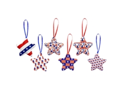 MEOIRUERY 30pcs Decoraciones Día de los Caídos Adornos 4 de Julio para Árbol, Estrellas Patrióticas y Bandera Americana