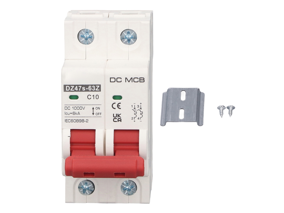 Disyuntor De Circuito Miniatura 2p Din Rail Para Sistema Solar Pv Dc1000v 10a