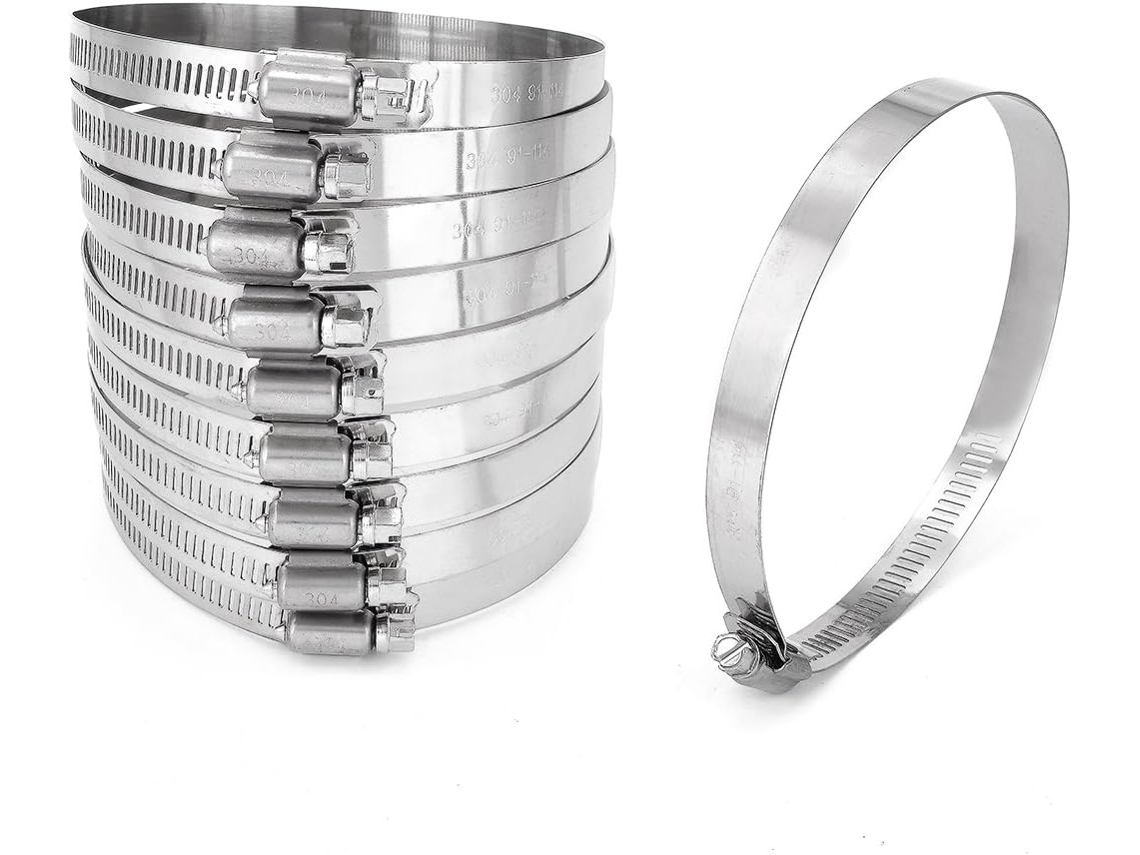 Abrazaderas para mangueras de engranaje helicoidal de estilo americano, fabricadas en acero inoxidable 304, gama Chaberlu.