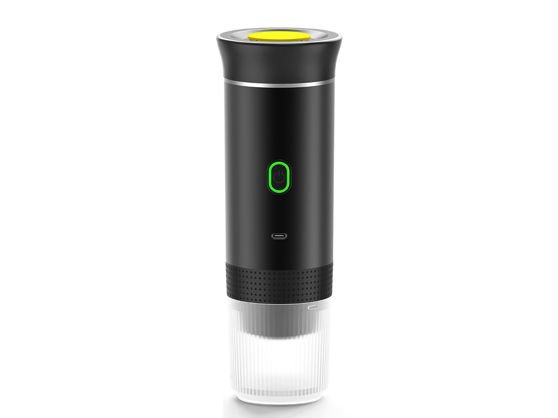 Cafetera portátil mini Klack 3 en 1 – 15 bares, recargable vía USB-C, compatible con cápsulas y café molido, ideal para viajes, oficina y camping