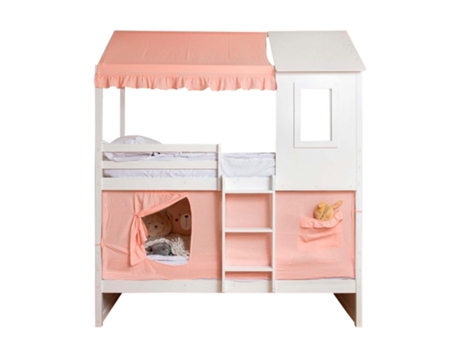 Techo para litera litera Casita 105 algodón rosa 70x189/164x133cm MUEMUE