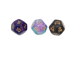 3pcs Dados De Resina Para Divinación Tarot Astrología 12 Caras Juego Mesa Entretenimiento Fiesta