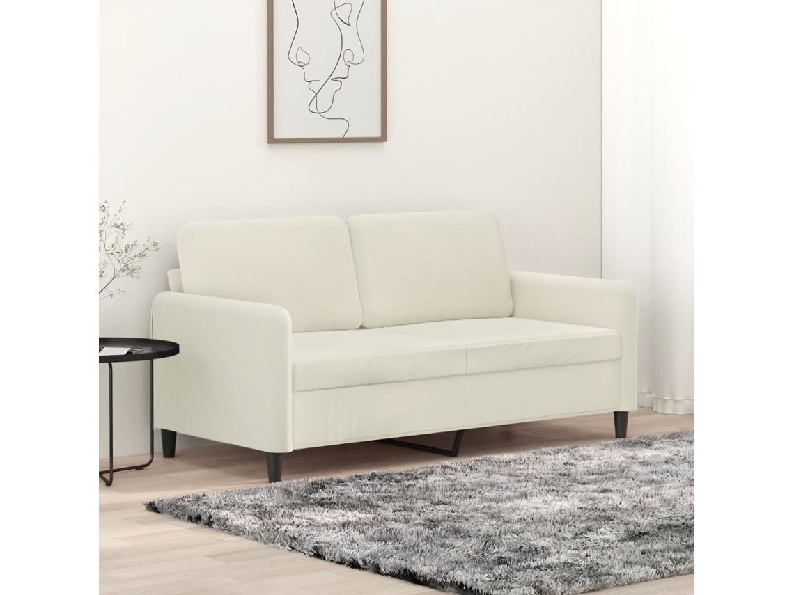 Sofá De 2 Plazas Terciopelo Color Crema 140 Cm