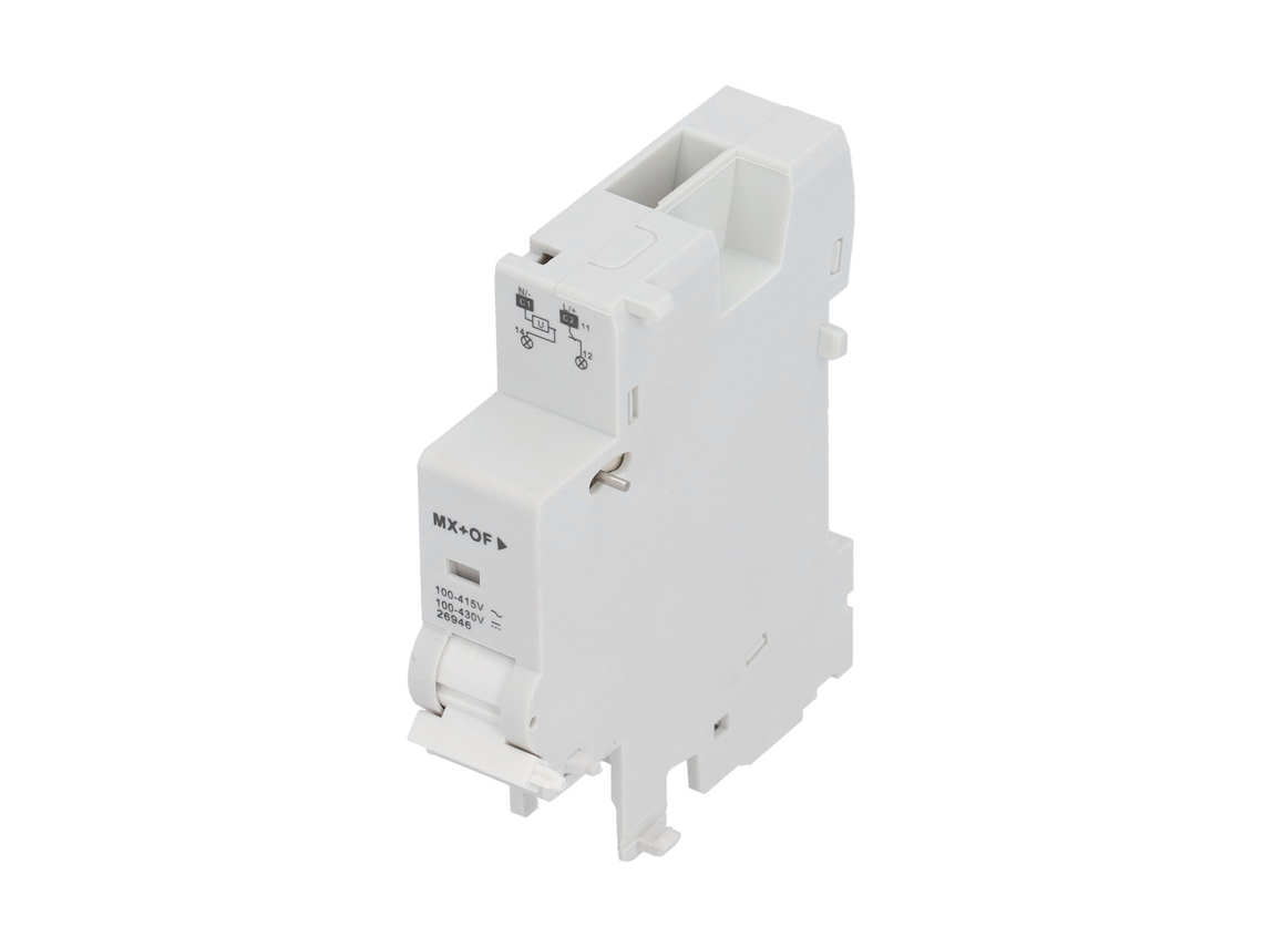 Disyuntor C65 MXOF con alarma, resistente al agua, de disparo auxiliar preciso para corriente alterna y continua de 100 V a 430 V.