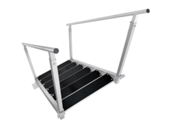 Escalera de aluminio Succebuy para muelle de barco con 6 escalones y altura ajustable de 43 a 51 pulgadas