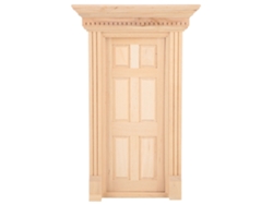Puerta Miniatura Antigua A Escala 1:12 Para Casa De Muñecas. Accesorio Decorativo De Madera.