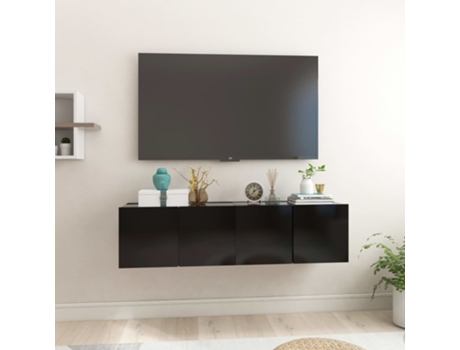MAISON EXCLUSIVE Muebles colgantes de TV 2 unidades negro 60x30x30 cm