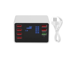 Cargador USB multipuerto EOOCOO con carga rápida QC3.0 PD18W y pantalla LCD.