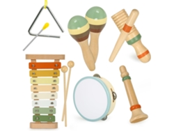 Juego de instrumentos de percusión de madera Montessori para niños pequeños (6 piezas)