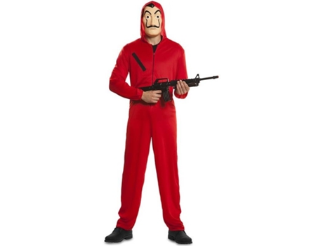 Disfraz Unisex EUROCARNAVALES La Casa de Papel Con Máscara (Poliéster - Tam: M/L)
