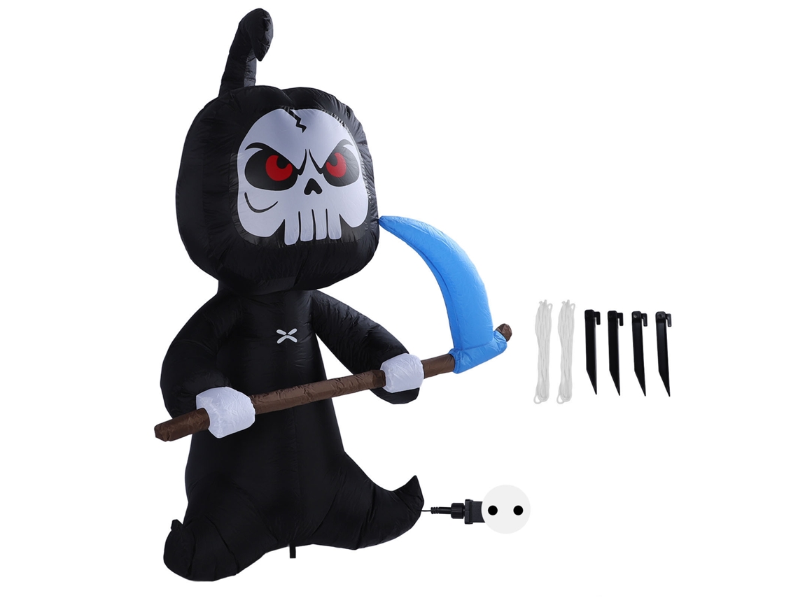 Decoración inflable para exteriores: Fantasma del Ángel de la Muerte con iluminación