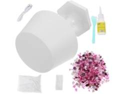 Kit para armar una lámpara de mesa para niños y niñas, lámpara de mesa de mosaico morado