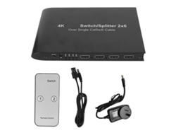 Conmutador De Matriz Hdmi (conmutación De Vídeo De 2 Entradas Y 6 Salidas Distribución De Señal 4k)