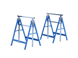 Caballetes Metálicos Plegables, 2 Piezas, Ajustables, 68x58x80-130, Azules.