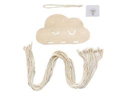 Organizador colgante para pinzas del cabello con diseño de nubes y borla de algodón