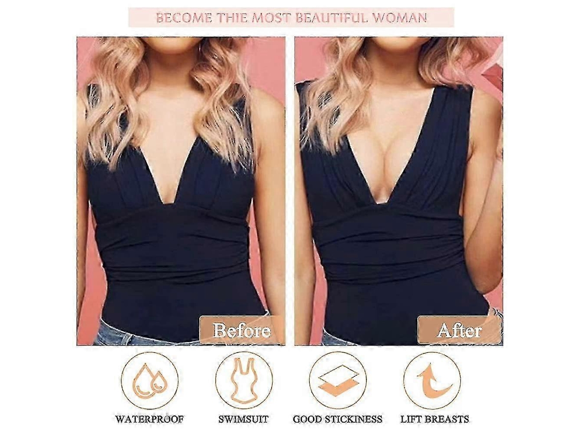 Cinta para levantar senos, impermeable, para pezones, cómoda y adhesiva, sin tiras adhesivas, Rosewell
