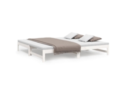 Maison Exclusive - Sofá Cama Extraíble Madera Maciza De Pino Blanco 2x(80x200) Cm