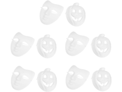 10 Máscaras De Papel Pulpa En Blanco Para Pintar, Set Para Halloween Y Cosplay.