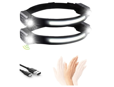 Linterna Frontal Led Recargable Linterna Frontal Led 1200Lm 2 Focos de Luz 12 Horas de Autonomía 5 Modos de Iluminación Linterna Frontal Ligera con...