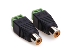 Adaptadores De Audio Rca Macho A Conector Av (2 Unidades) Con Tornillo Sin Soldadura Para Proyectos Electrónicos.