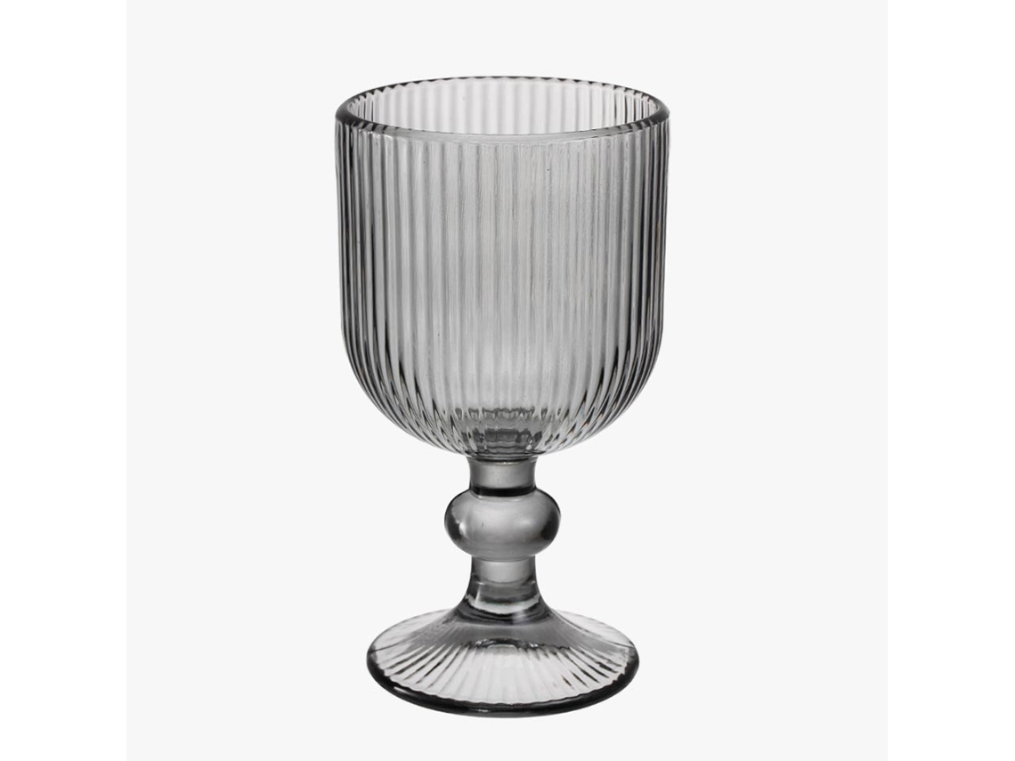 Juego De 6 Vasos Ribbed Gris 35cl