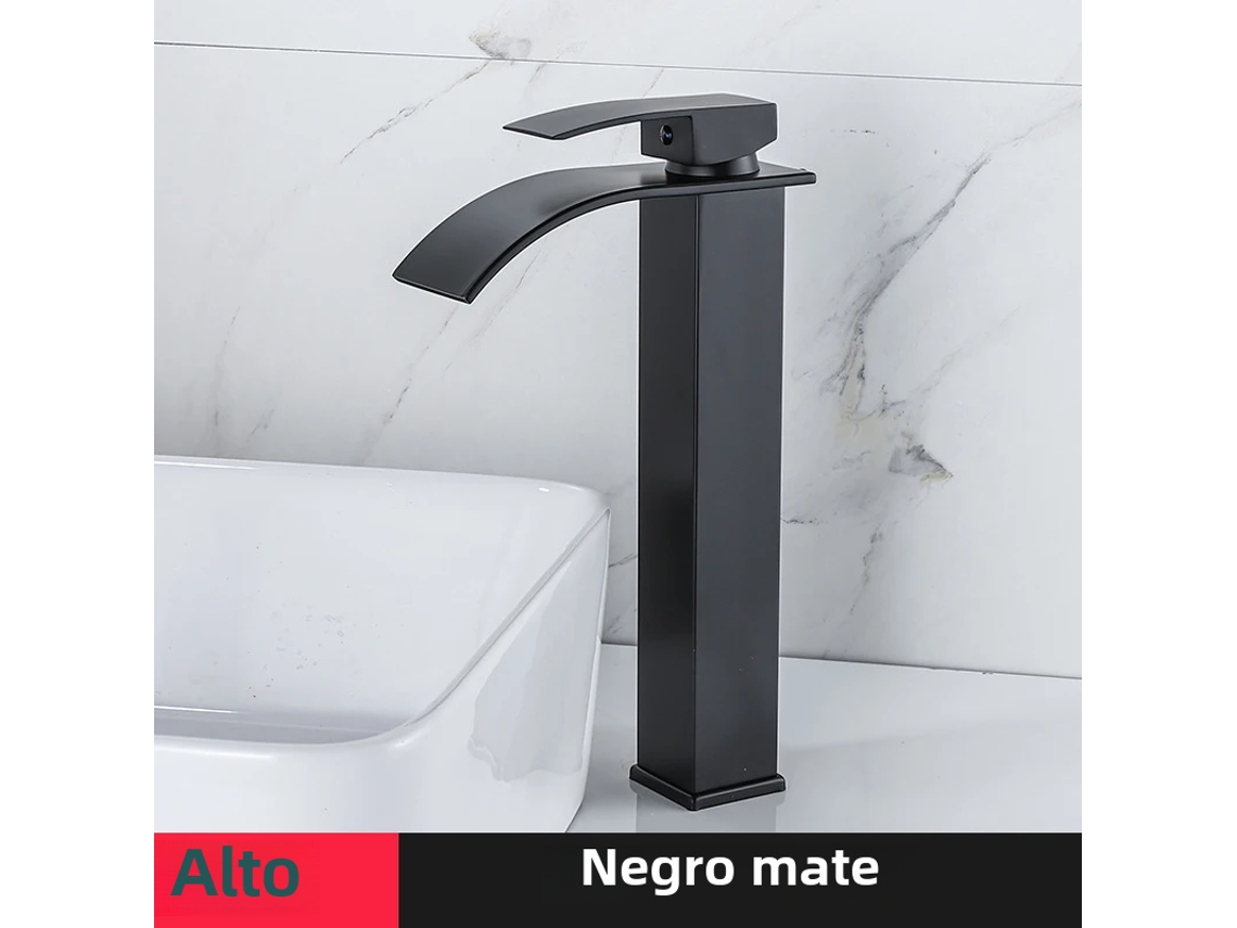 (tipo A Negro - Alto) Grifo Monomando Moderno De Acero Inoxidable Para Agua Fría Y Caliente