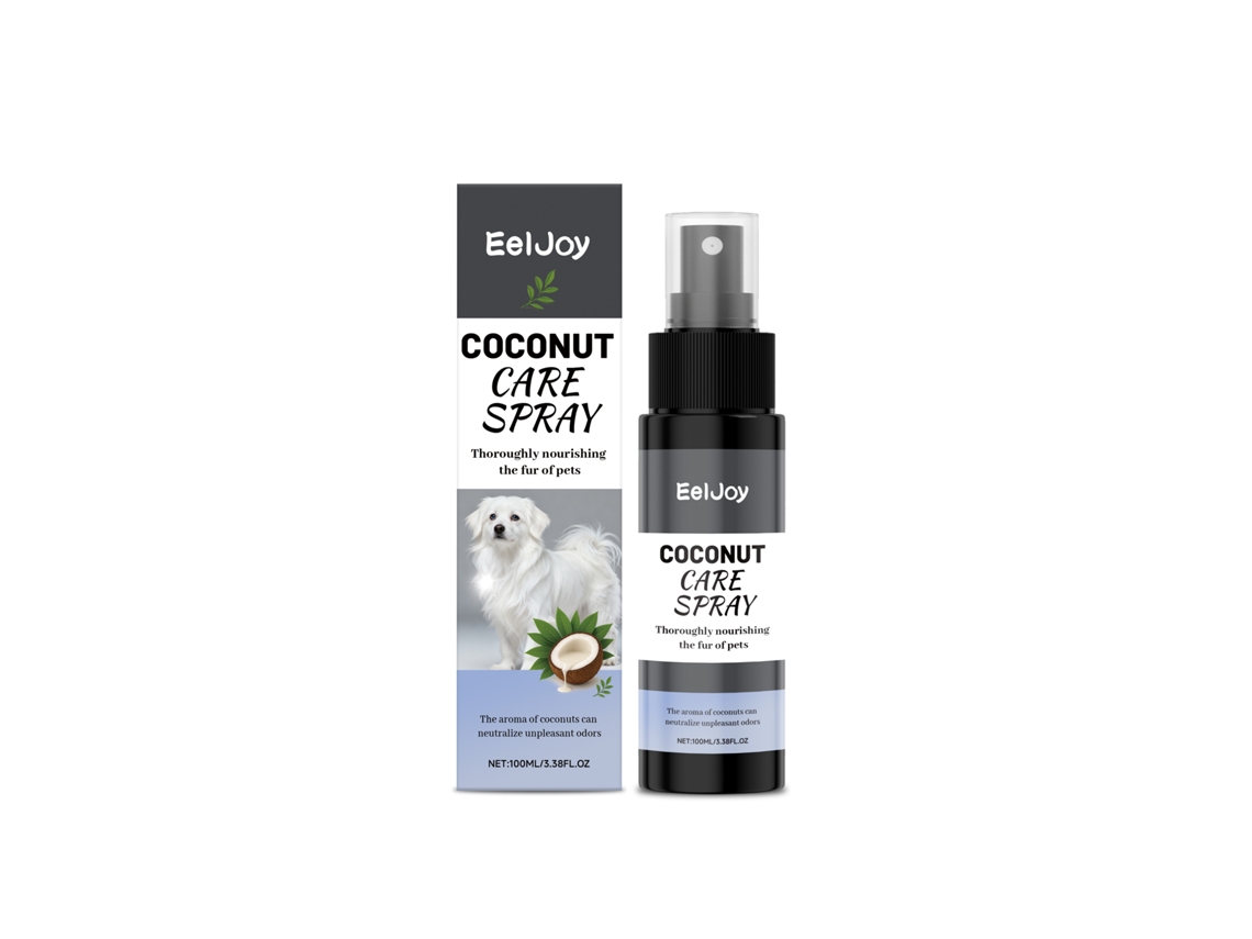 Spray para el cuidado de mascotas con aroma a coco