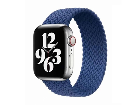 Correa de reloj de nailon de un solo bucle para Apple Watch Series 7 de 45 mm / 6 y SE y 5 y 4 de 44 mm / 3 y 2 y 1 de 42 mm, Talla: M (azul)