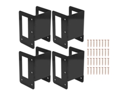 4 Soportes Ajustables De Acero Para Leña, Preperforados Para Uso Interior/exterior, Con Tornillos Incluidos.