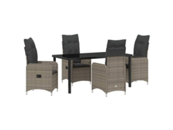 Maison Exclusive - Conjunto De Comedor De Jardín 5 Pcs Gris Ratán Sintético