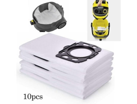 Reemplazo de bolsa de filtro polar 10X para Karcher Wd4 Wd5 Wd5 / Premium Mv4 Mv5 Mv6, pieza de repuesto para aspiradora