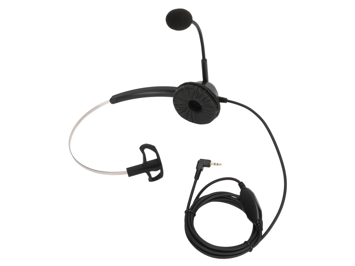Auriculares Monoaurales H360-2.5va De Un Solo Lado, Color Negro, Con Ajuste Volumen Y Conector 2,5
