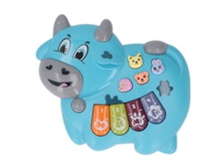 Rebe-brinquedo Piano Bebê Em Forma De Vaca Com Luz E Música Teclado Infantil Para Educação Precoce Azul