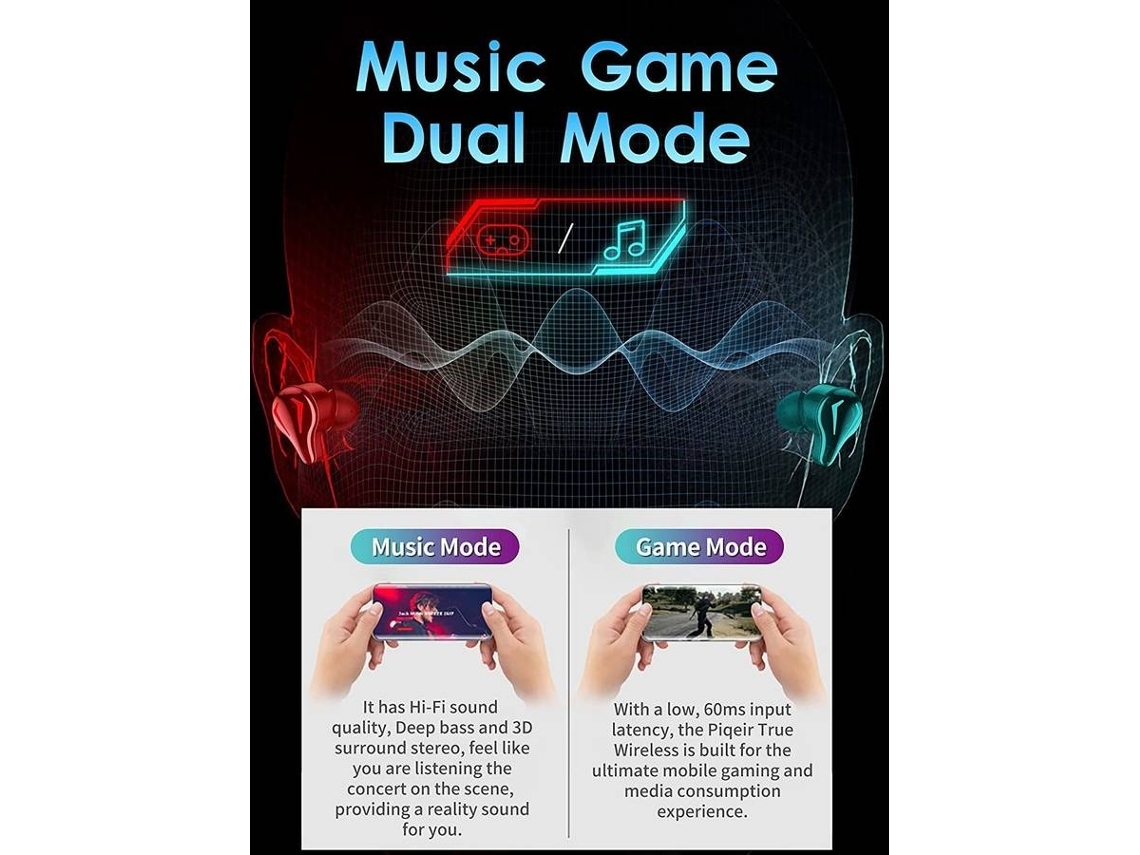 Auriculares Gaming Bluetooth ENZONS  Modo inalámbrico/música/carga