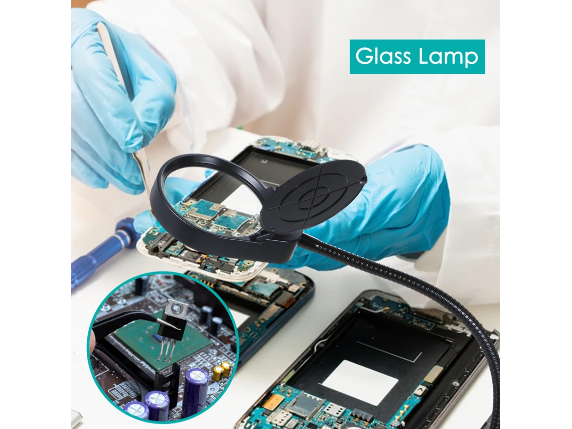 2026-lampara De Lupa Neoglint 3x/10x Con Pinza Metálica 38leds Luz Blanca Regulable Flexible Para Lectura Manualidades Y Trabajos De Precisión