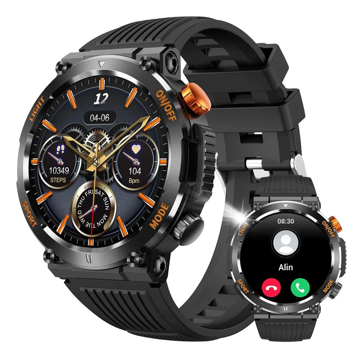 Relojes inteligentes Vayotoy para hombre con linterna LED