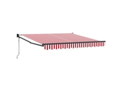 Maison Exclusive - Toldo Retráctil Rojo Y 350 X 250 Cm Poliéster Y Aluminio