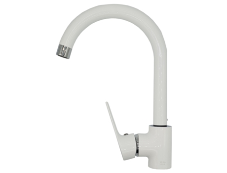 Grifo de Lavabo INVENA Mezclador Elegante de Pie para Cocina En Blanco/Cromo