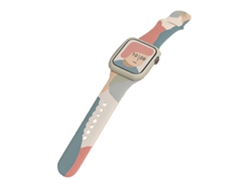 Correa de silicona con estampado colorido para Apple Watch 6/7 (42/44/45 mm), color naranja y marrón oscuro.