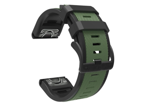Correa de Silicona dos colores 22mm para Garmin Fenix 6/Fenix 5/Forerunner 945/Forerunner 935/MARQ - verde militar/negro