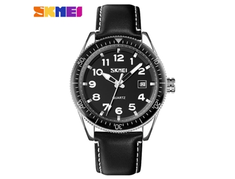 Reloj para Hombre Relojes analógicos con Fecha, Relojes de Pulsera Resistentes al Agua, Esfera Negra con círculo Plateado, cinturón LUUCOZK