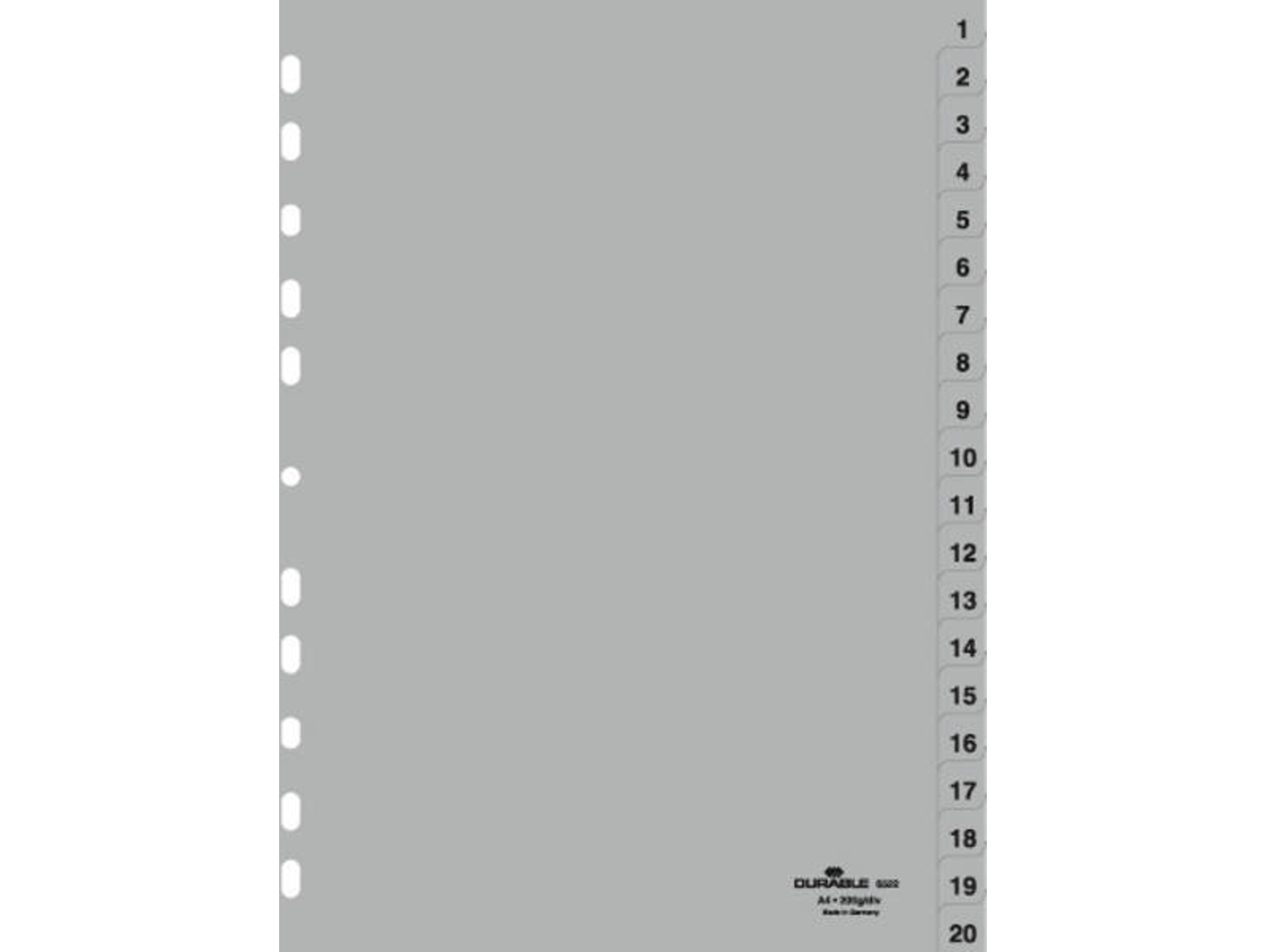 Separador DURABLE 6522-10 (Verde - 23x29.7cm - Polipropileno - A4)