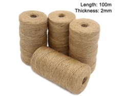 Cuerda de Yute Natural 2mm, 4 Unidades 100m, Ideal para Manualidades y Decoración del Hogar