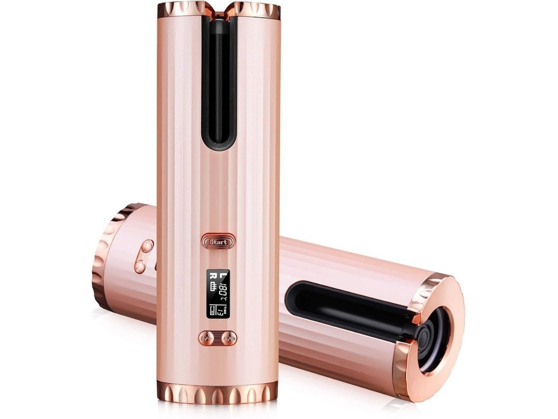 Regalos Para Mujeres, Rizador Automático Inalámbrico, Temperatura Ajustable Con Pantalla Lcd, Antienredos, Portátil.