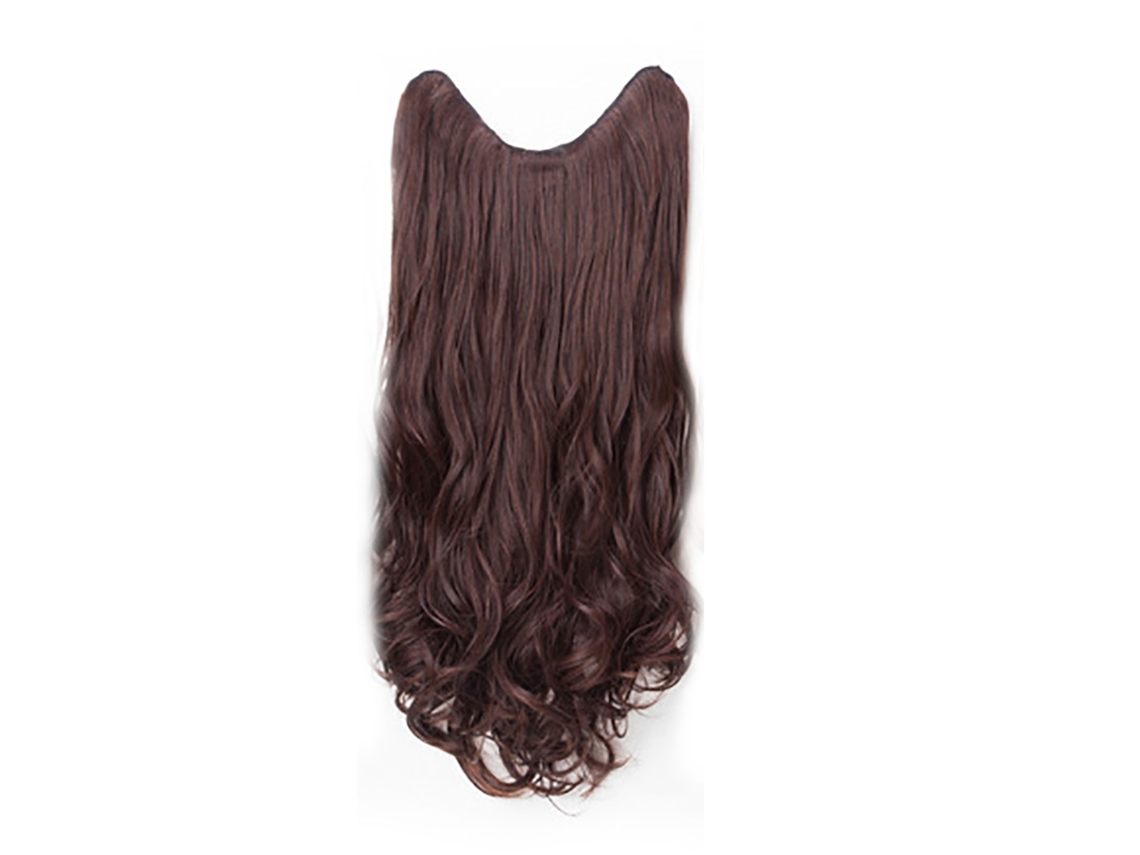 Pieza De Extensión De Pelo Rizado Marrón Oscuro Sintético Universal Para Mujeres