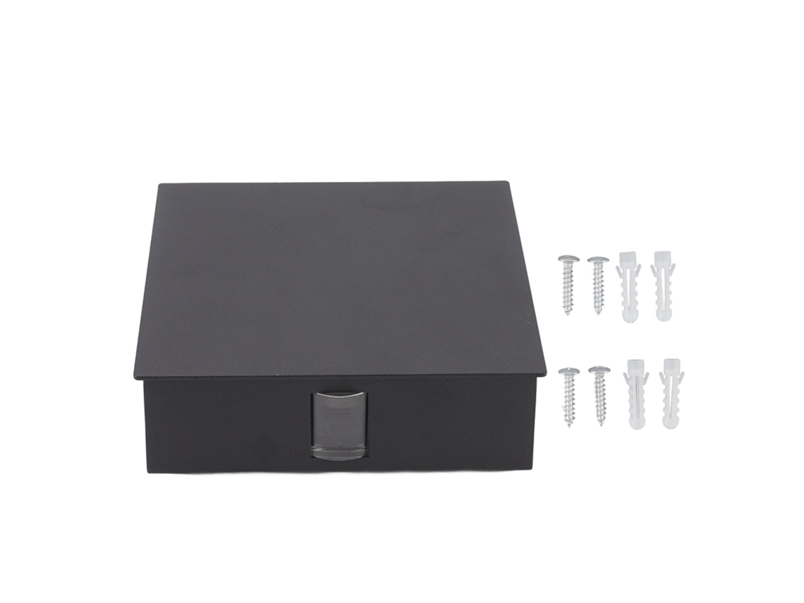 Bj-lâmpada De Parede Led Sconce Alumínio 6w 2led Branco Quente Impermeável Quadrada Preta Ac85-265v Decorativa