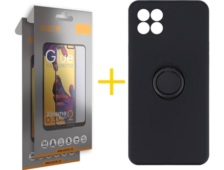 Carcasa + 2 Protectores de Pantalla para Huawei P40 Lite ACCETEL Negro