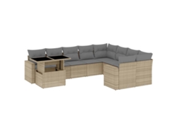 Maison Exclusive - Juego De Sofás Jardín Con Cojines Beige 10 Pzas Ratán Sintético